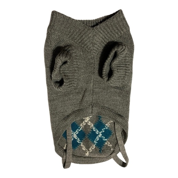 DOG sweater with argyle print leg loops Small - Picture 2 of 10
